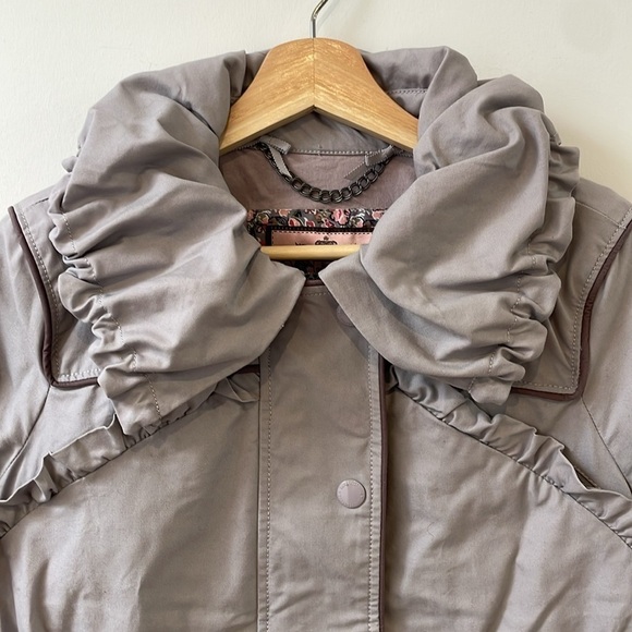 Juicy Couture Womens Drawstring Jacket Coat utility SMALL Lavender Gray Zipper - Picture 2 of 15